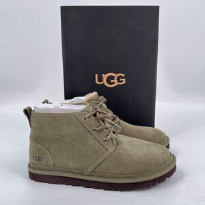 UGG Neumel Classic Suede Boots Size 10 Olive Lace Up Sheepskin Lined
